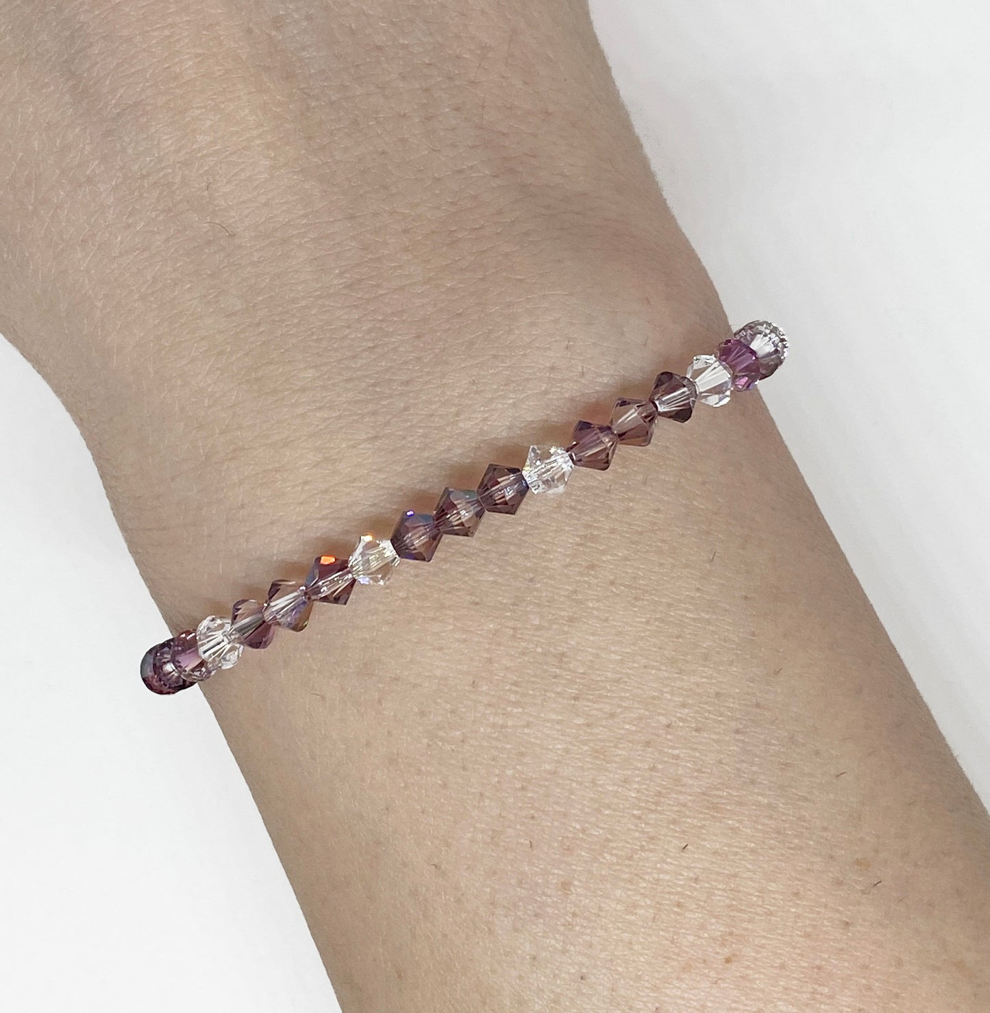 Swarovski Crystal Accent Bracelet in Moonlight Lilac - with Lilac and Clear Swarovski Crystals