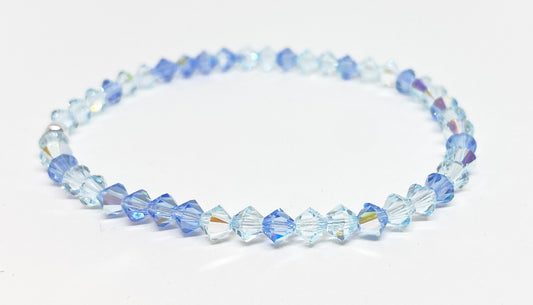 Swarovski Crystal Accent Bracelet in Light Blue - with Sapphire, Light Azore AB, and Light Sapphire AB Swarovski Crystals