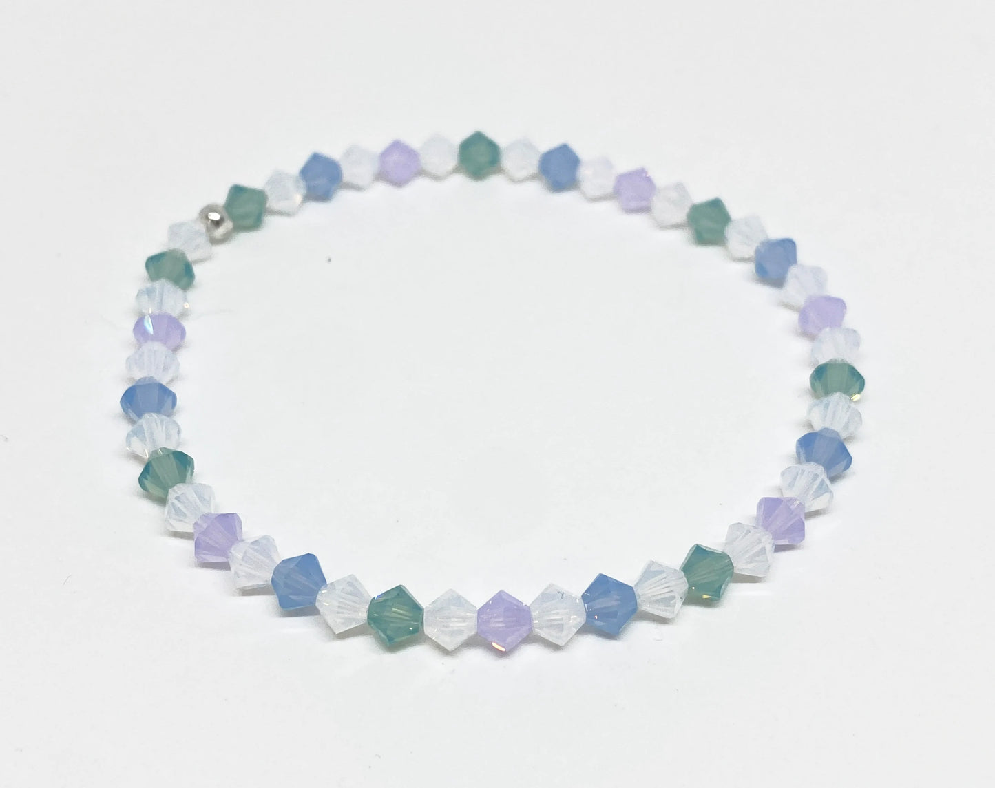 Swarovski Crystal Bracelet in Spring Opal - with Pacific, Violet, and Air Opal Swarovski Crystals