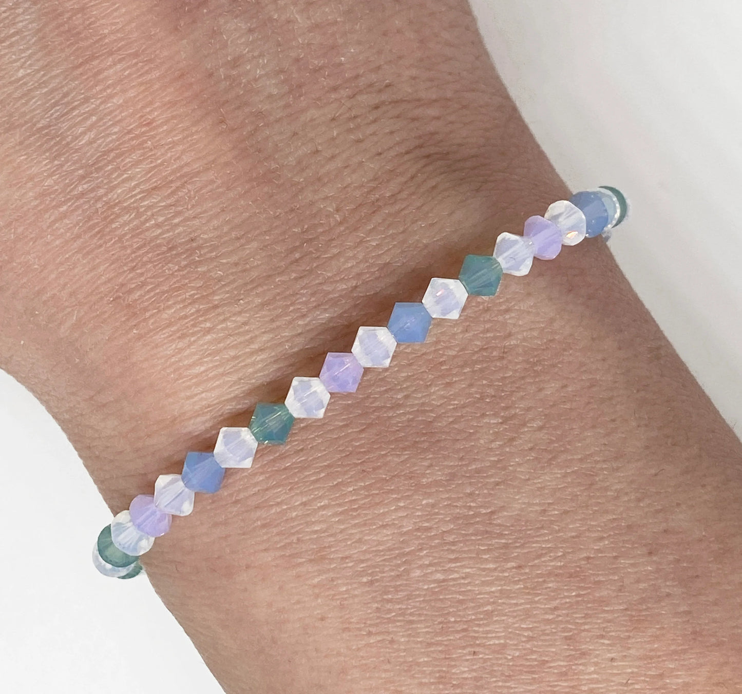 Swarovski Crystal Bracelet in Spring Opal - with Pacific, Violet, and Air Opal Swarovski Crystals