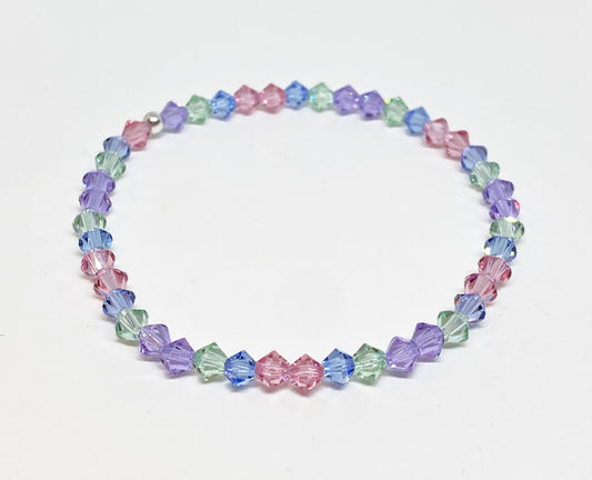 Swarovski Crystal Stretch Accent Bracelet in Watercolor - with Light Rose, Light Sapphire, and Violet Swarovski Crystals