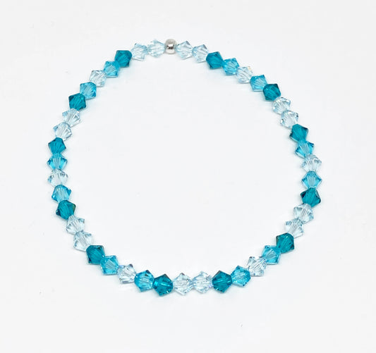 Swarovski Crystal Accent Bracelet in Spring Breeze - Light Turquoise, Light Azore, and Blue Zircon