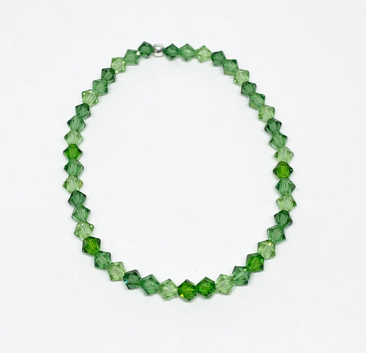 Swarovski Crystal Accent Bracelet in Gardenia - Fern Green, Peridot, and Erinite Swarovski Crystals