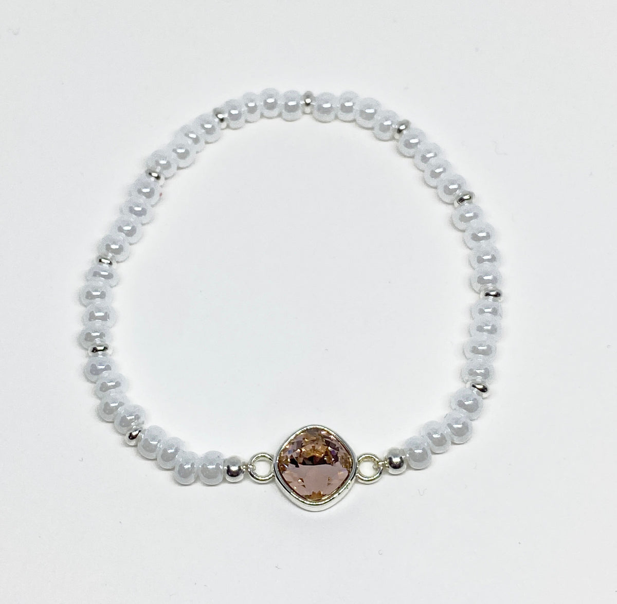 Swarovski Crystal Cushion Bracelet in Vintage Rose Shade