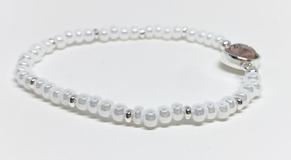 Swarovski Crystal Cushion Bracelet in Vintage Rose Shade