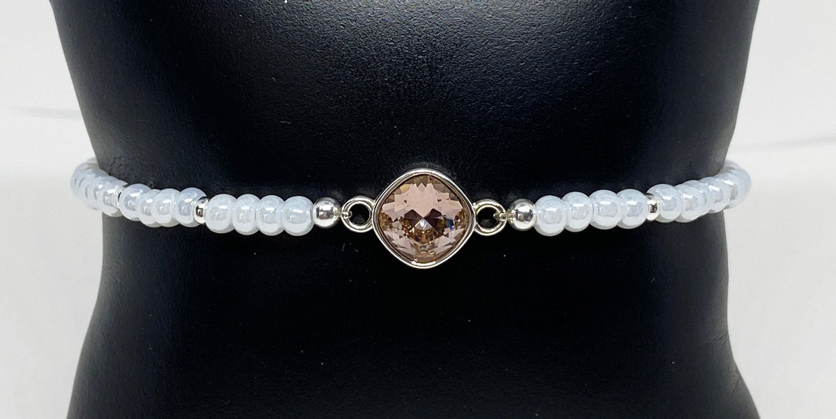 Swarovski Crystal Cushion Bracelet in Vintage Rose Shade
