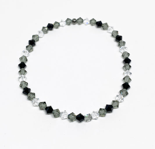 Swarovski Crystal Stretch Solid Accent Bracelet in Achromatic