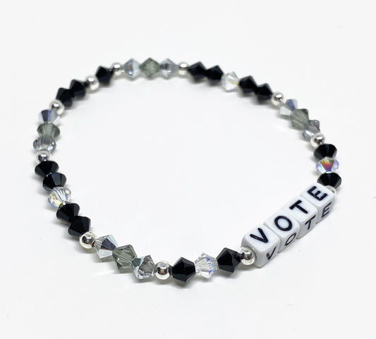 VOTE Swarovski Crystal Stretch Accent Bracelet - For Voting Awareness