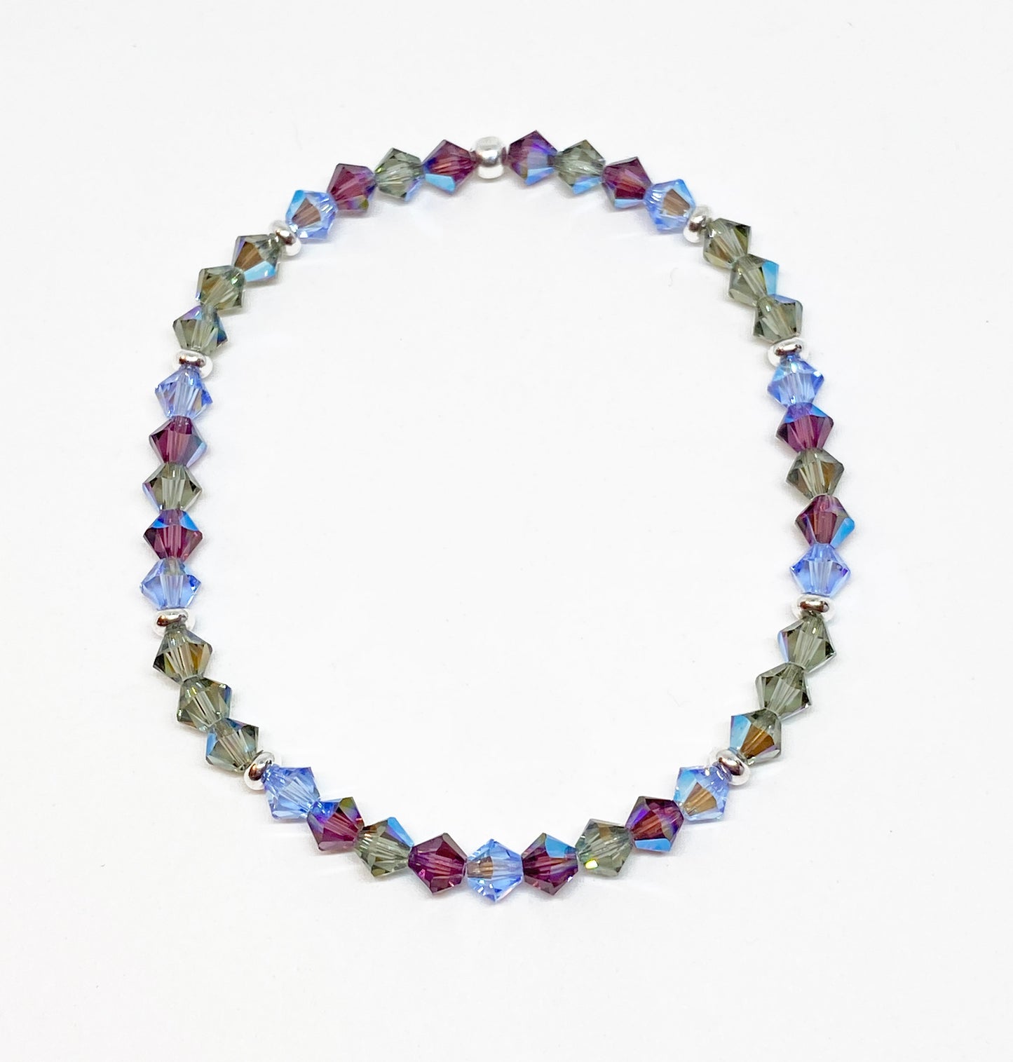 4mm Swarovski Crystal Stretch Solid Accent Bracelet in Twilight