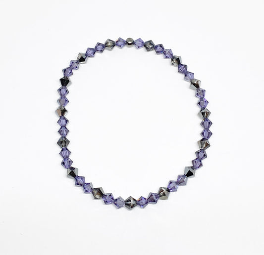 4mm Swarovski Crystal Stretch Solid Accent Bracelet in Dusk