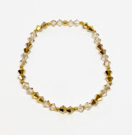 Swarovski Crystal Stretch Accent Bracelet in Golden Glow, with Gold Swarovski Crystals