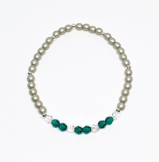 Swarovski Round Crystal Holiday Bracelet in Evergreen, Emerald, Swarovski Crystal