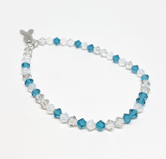 Swarovski Crystal Limited Edition Charity Beaded Bracelet in Crystal Teal for Cervical Cancer Awareness