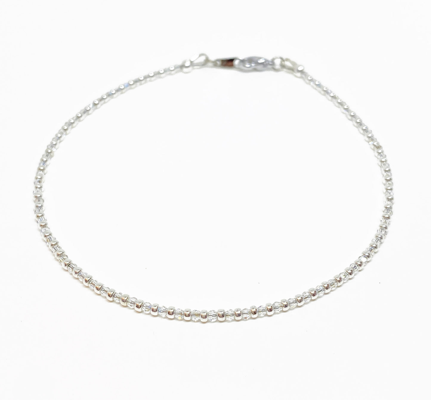Swarovski Crystal Ankle Bracelet in Crystal Clear and Silver