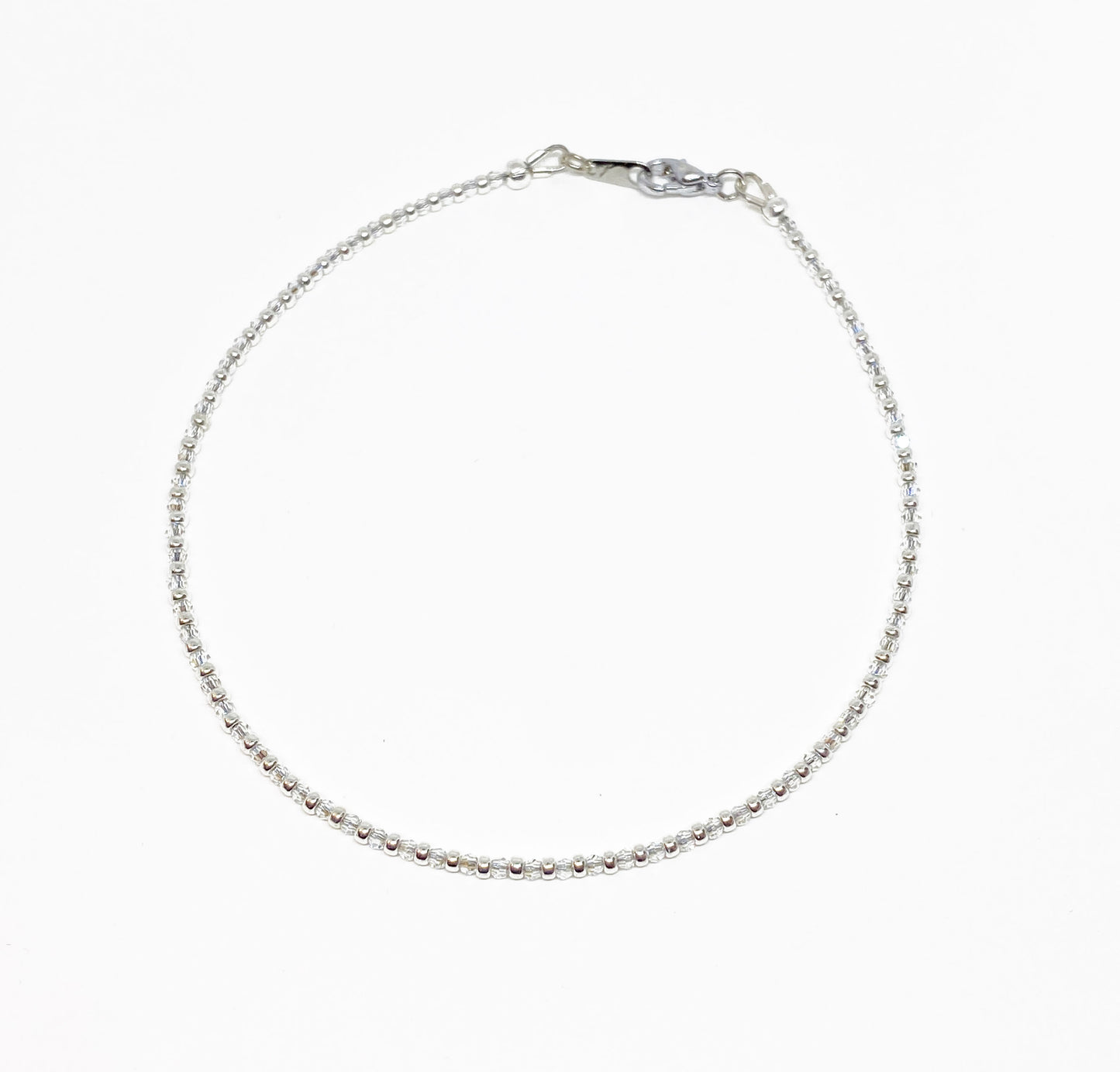 Swarovski Crystal Ankle Bracelet in Crystal Clear and Silver