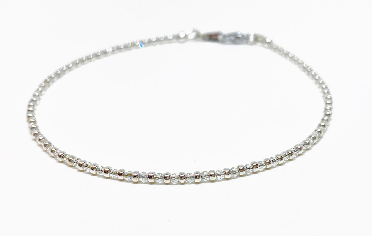 Swarovski Crystal Ankle Bracelet in Crystal Clear and Silver