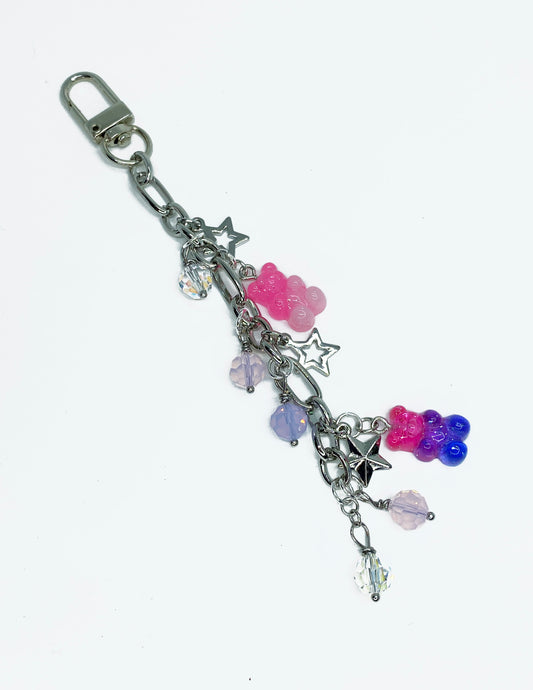 Swarovski Crystal and Acrylic Handbag Charm, Silver