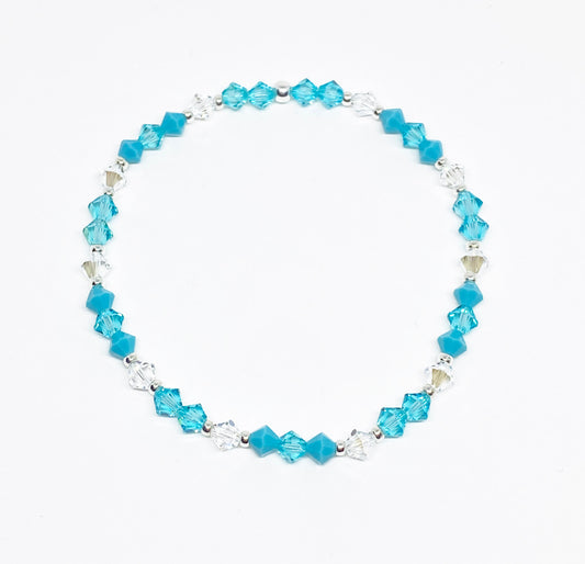 Swarovski Crystal Stretch Accent Bracelet in Turquoise Waters
