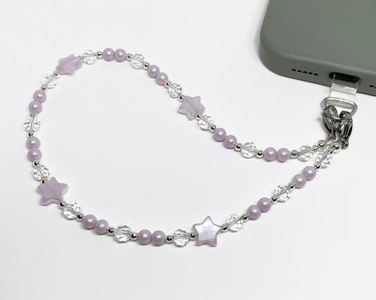 Swarovski Pearl and Glass Crystal Phone Strap in Light Rose