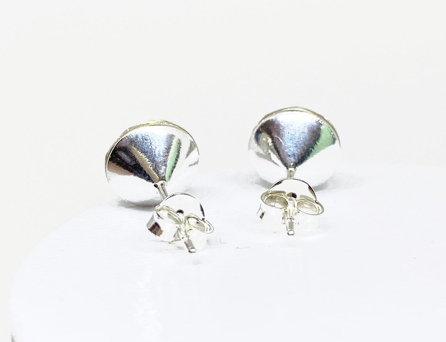 8mm Swarovski Crystal Stud Earrings in Crystal Moonlight, set in Sterling Silver