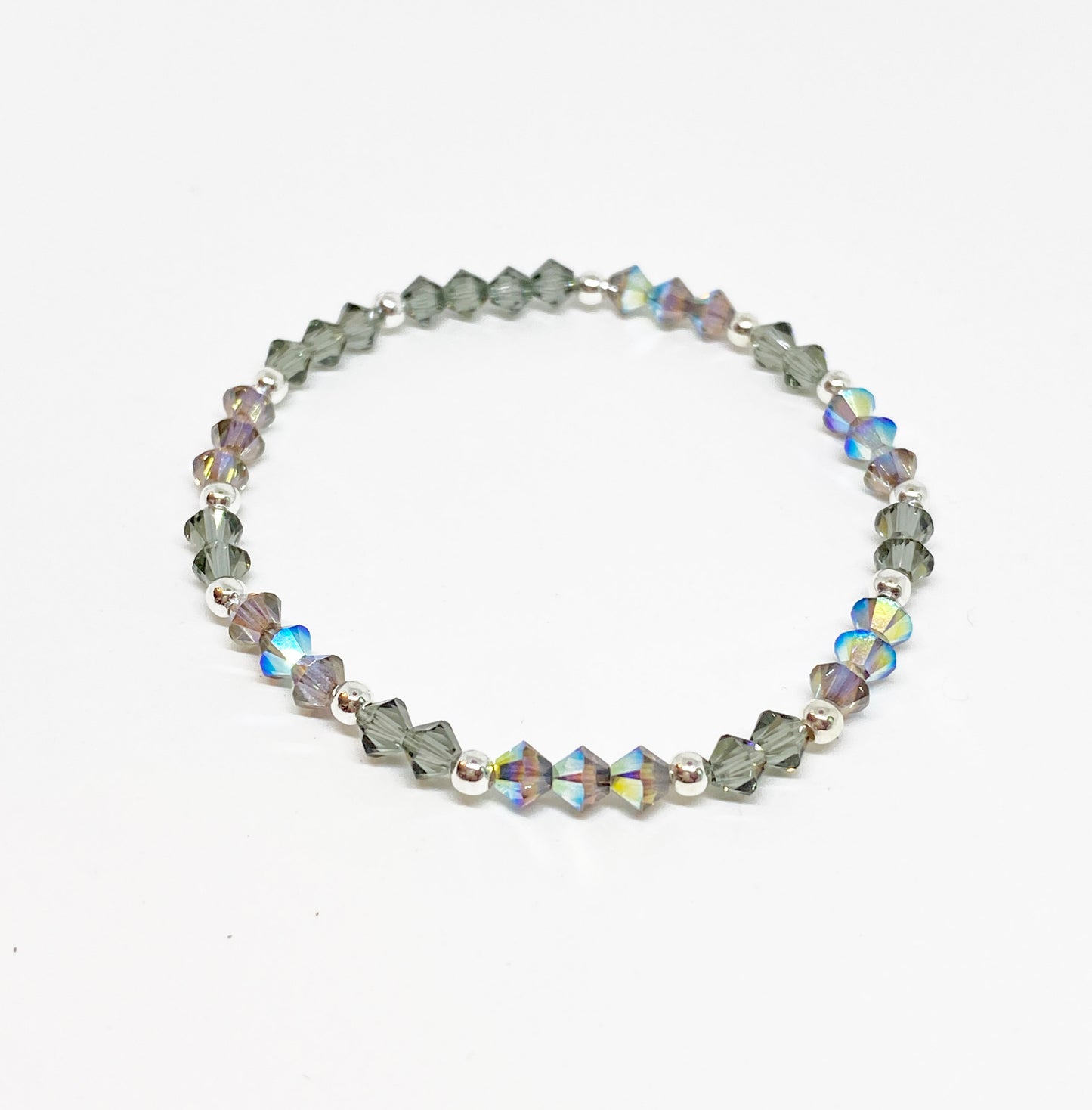 Swarovski Crystal Stretch Solid Accent Bracelet in Starlight