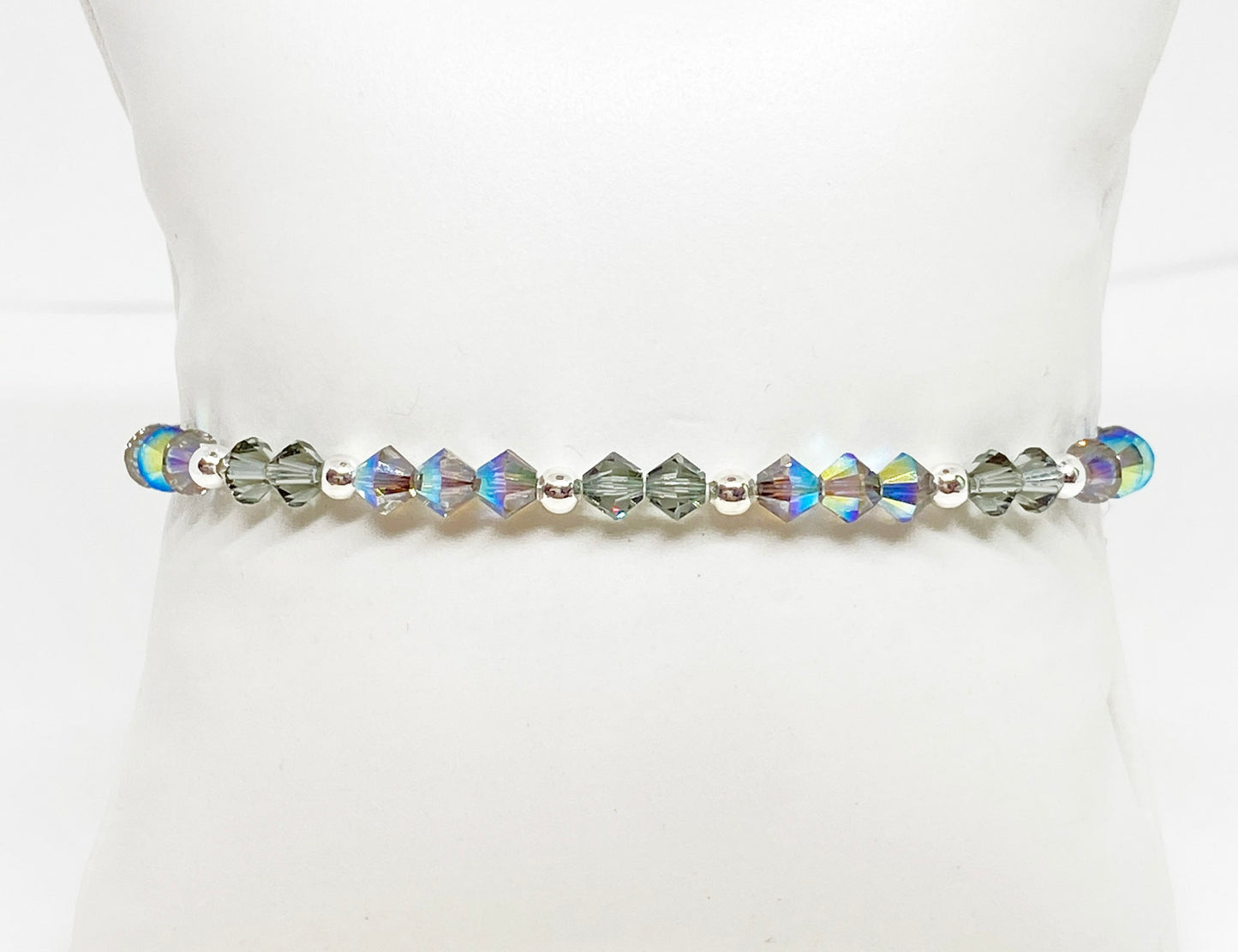 Swarovski Crystal Stretch Solid Accent Bracelet in Starlight