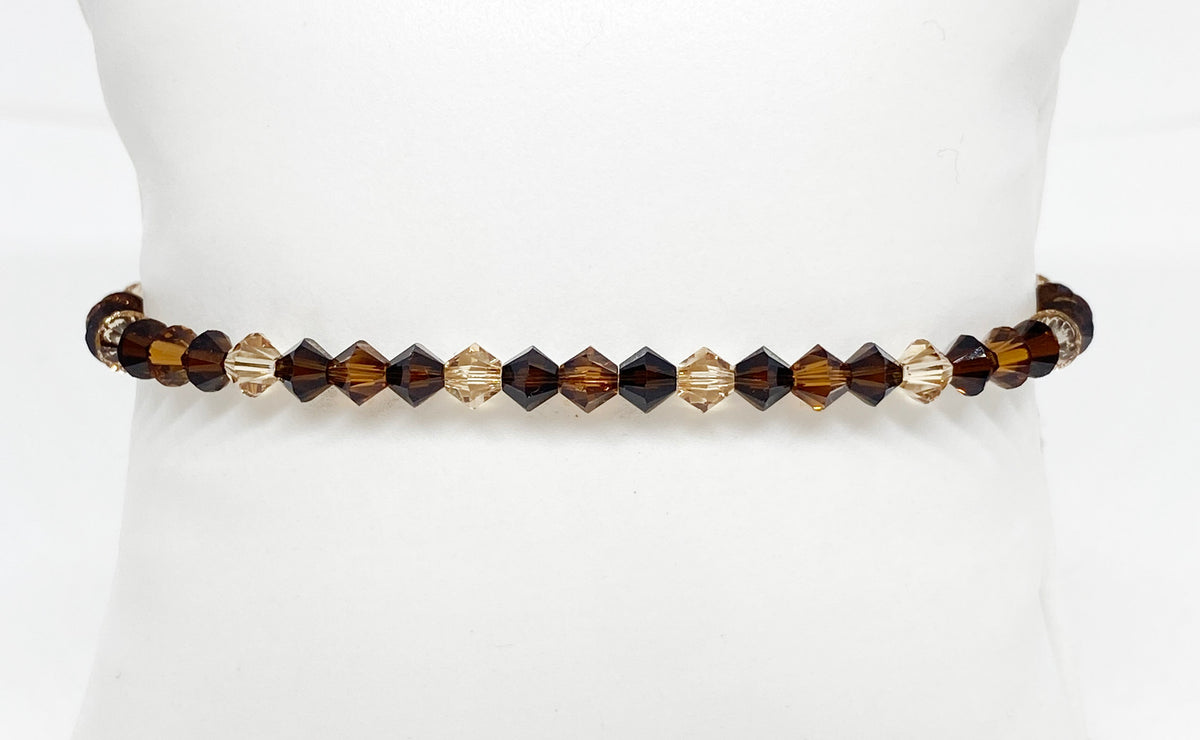 Swarovski Crystal Stretch Accent Bracelet in Mocha Latte