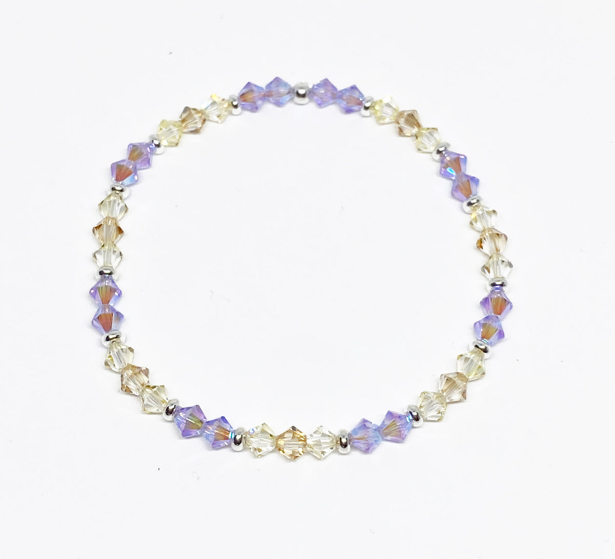Swarovski Crystal Stretch Accent Bracelet in Frosted Violet