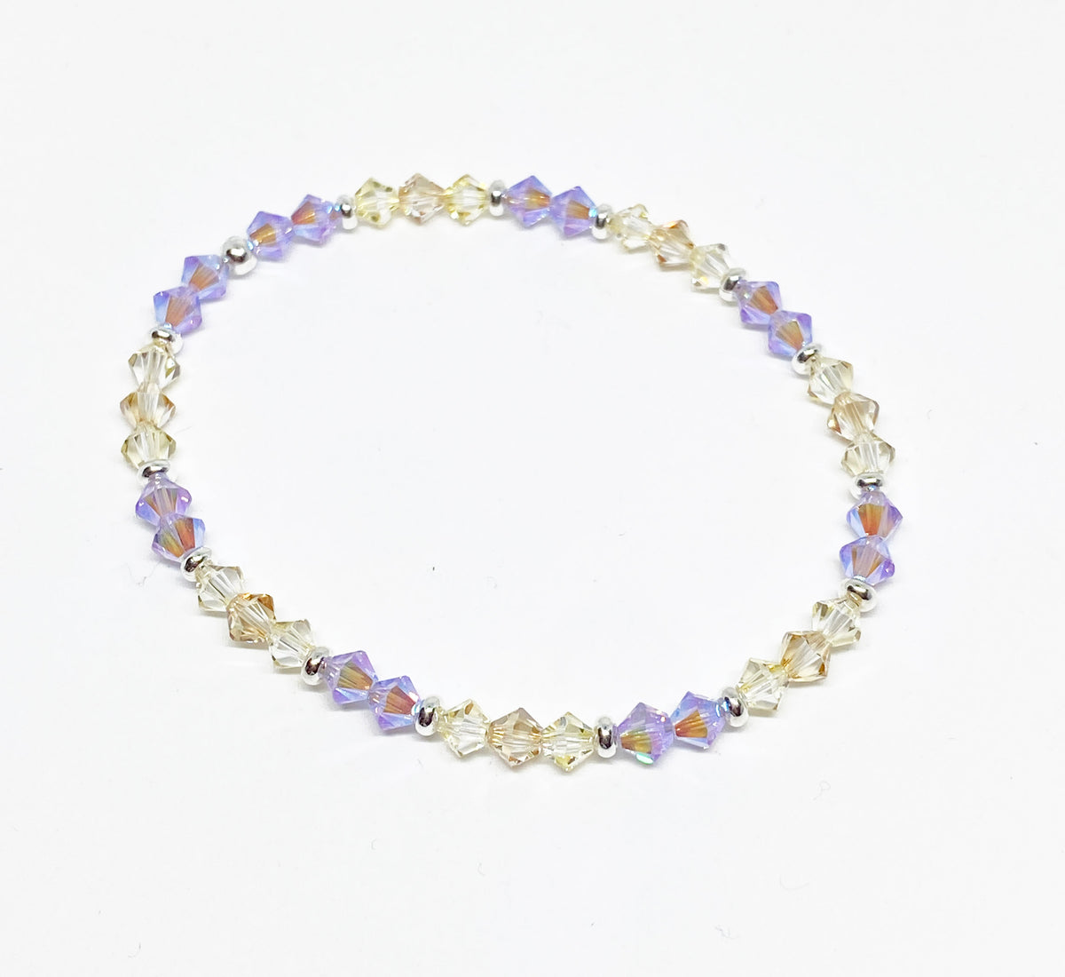 Swarovski Crystal Stretch Accent Bracelet in Frosted Violet