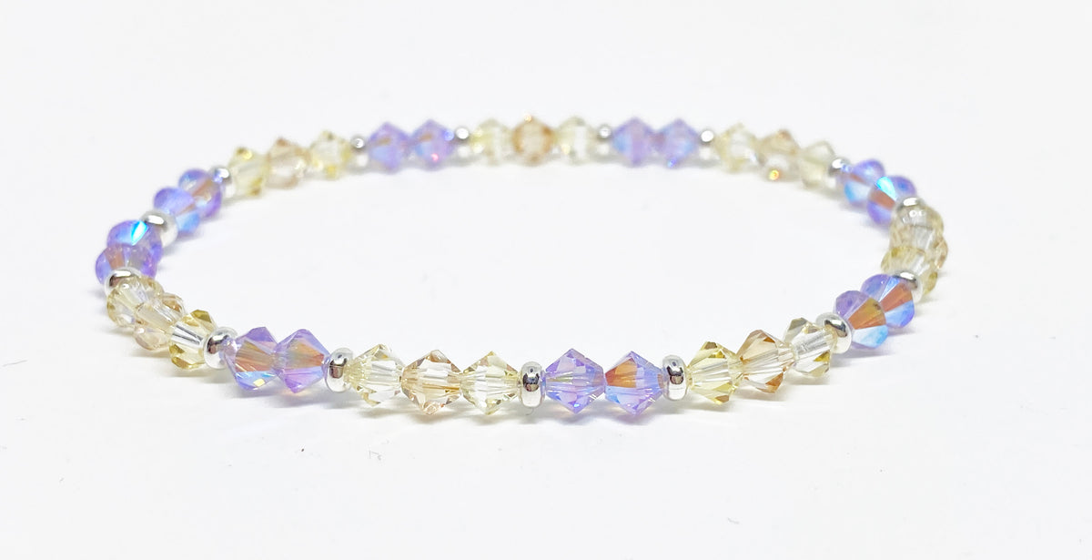Swarovski Crystal Stretch Accent Bracelet in Frosted Violet