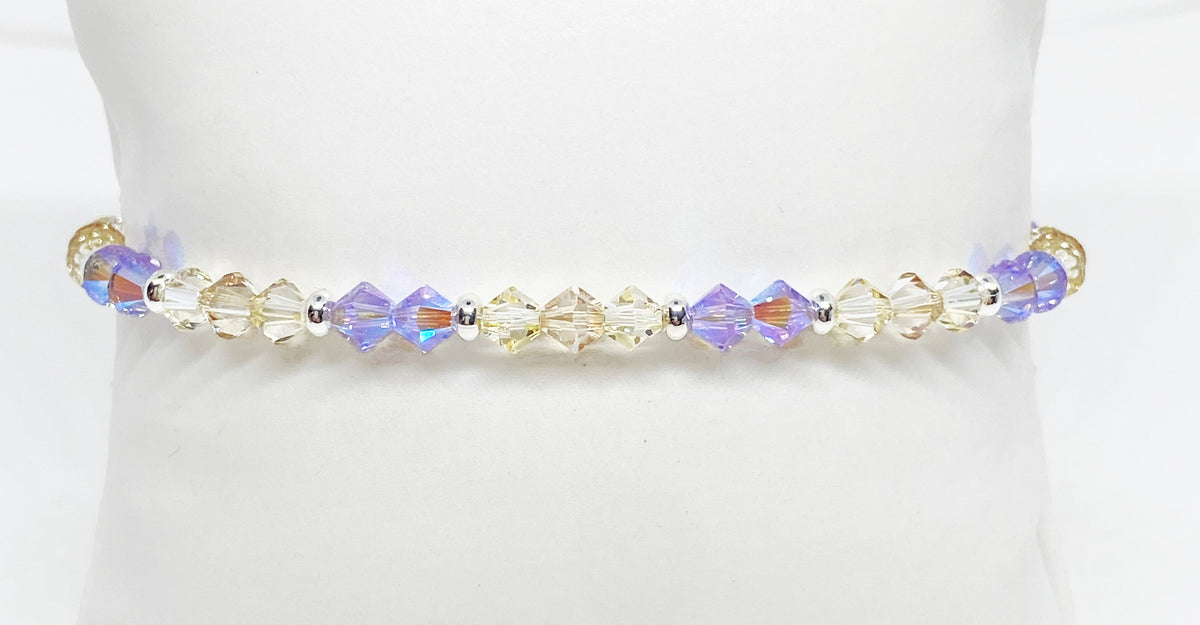 Swarovski Crystal Stretch Accent Bracelet in Frosted Violet
