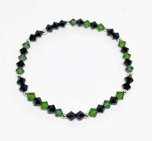 Halloween Swarovski Crystal Beaded Stretch Bracelet in Wicked Envy