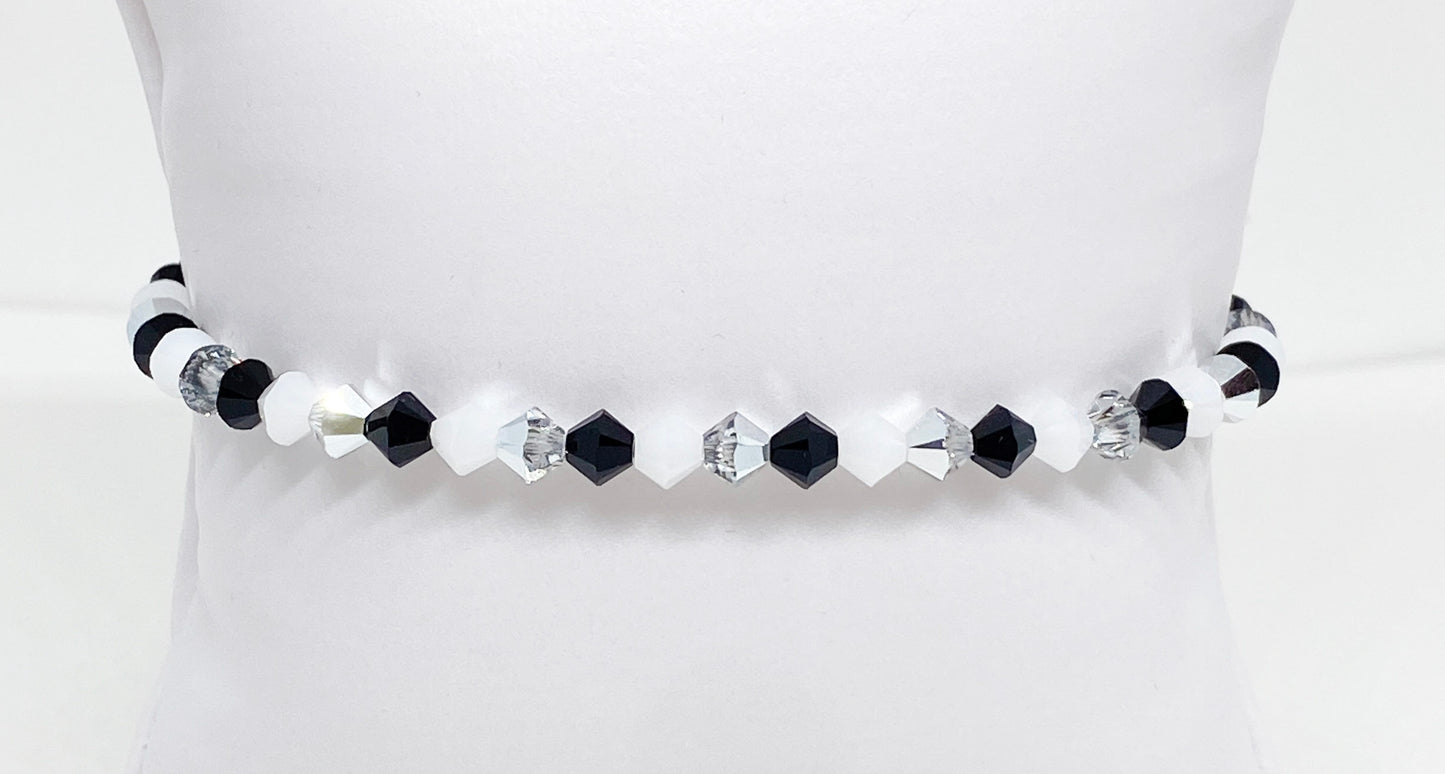 Halloween Swarovski Crystal Beaded Stretch Bracelet in Cursed Twilight