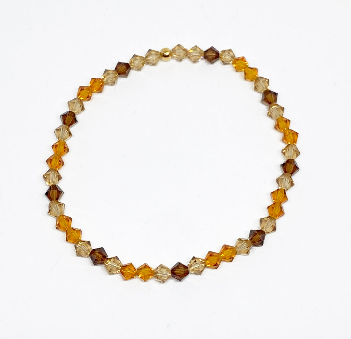 Swarovski Crystal Beaded Bracelet in Harvest Leaves