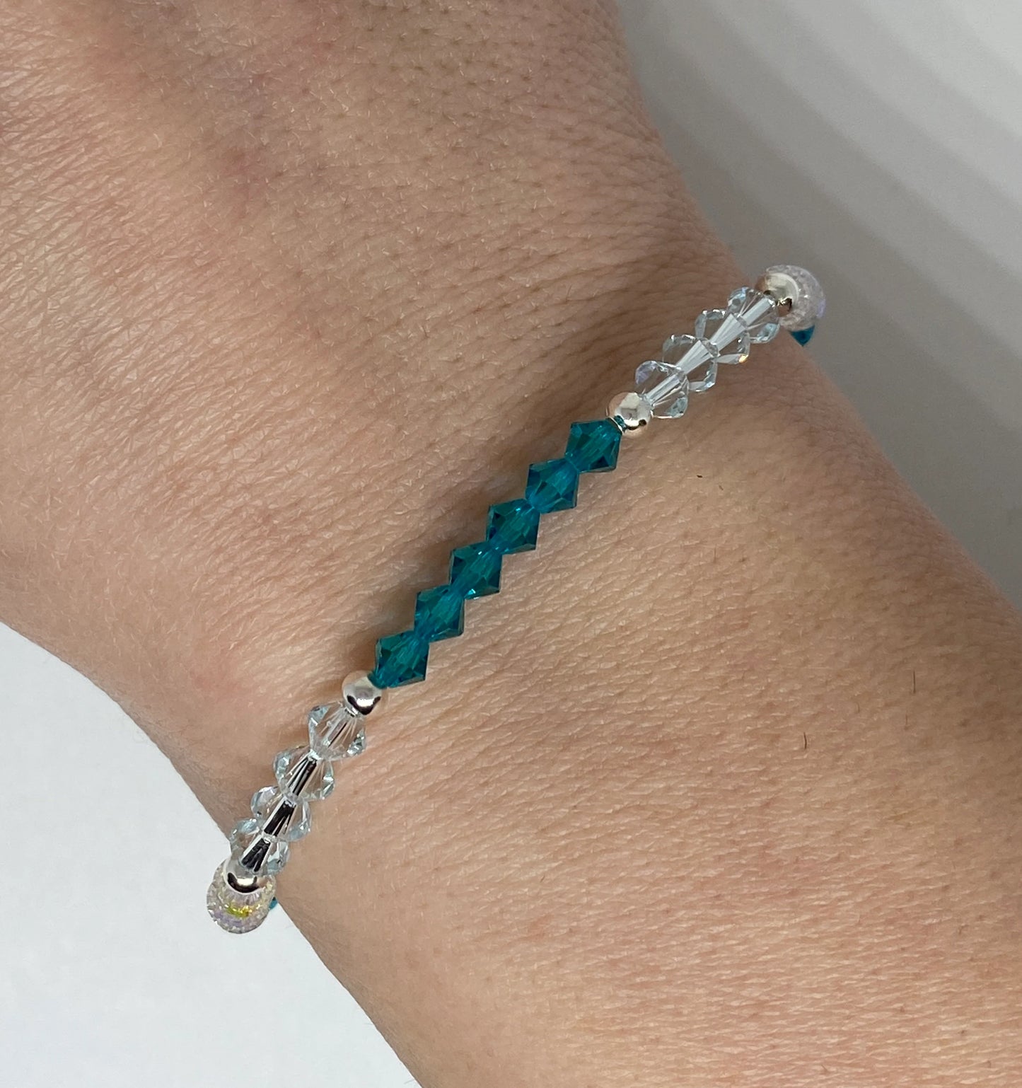 Swarovski Crystal Limited Edition Charity Beaded Bracelet in Treasured Teal for Ovarian Cancer Awareness