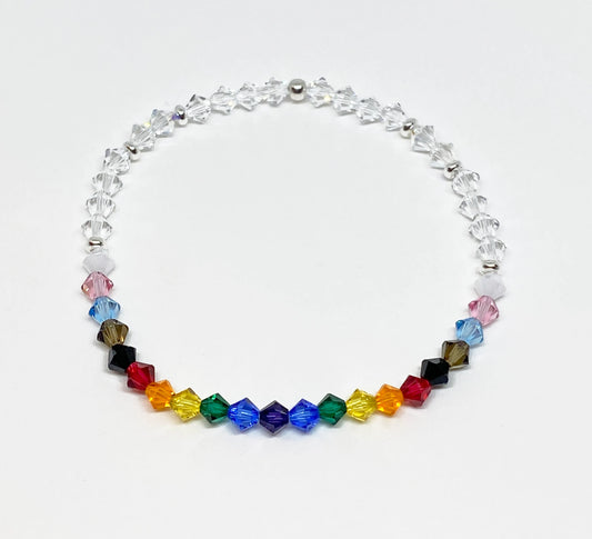 PRIDE MONTH Swarovski Crystal Charity Bracelet Supporting LGBTQIA+