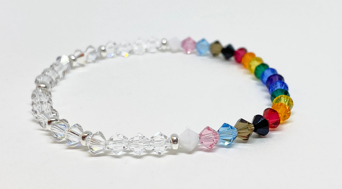 PRIDE MONTH Swarovski Crystal Charity Bracelet Supporting LGBTQIA+