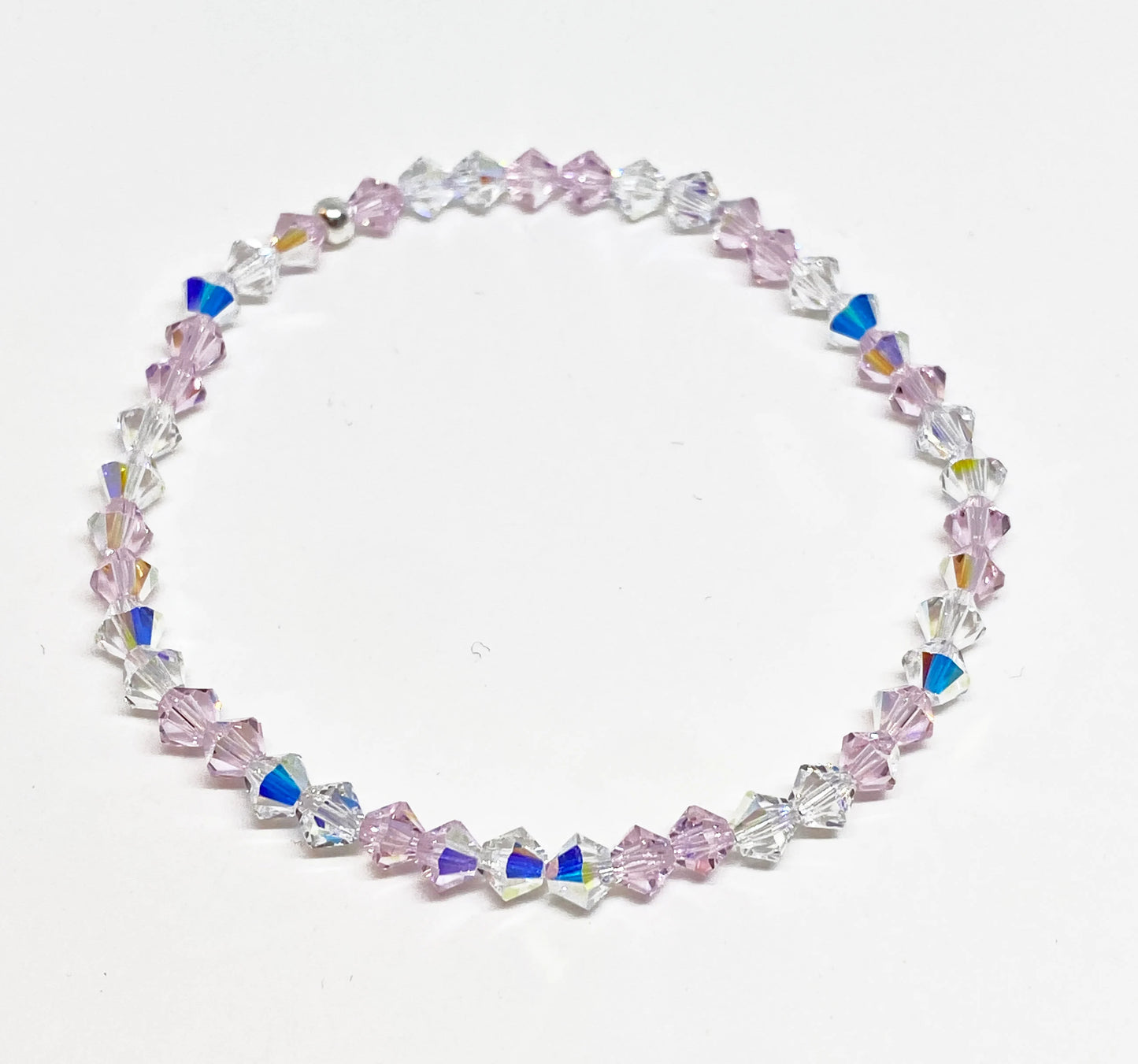 Swarovski Crystal Bracelet in Romance - with Rosaline Aurora Borealis and Crystal AB Swarovski Crystals