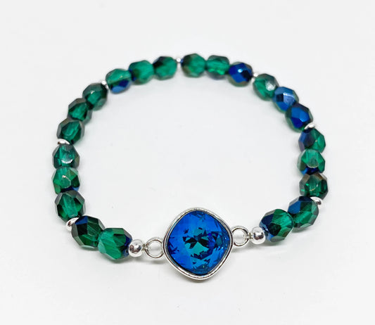 Swarovski Crystal 10mm Cushion Crystal in Bermuda Blue