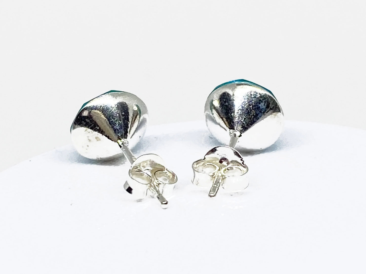 8mm Swarovski Crystal Stud Earrings in Laguna, set in Sterling Silver