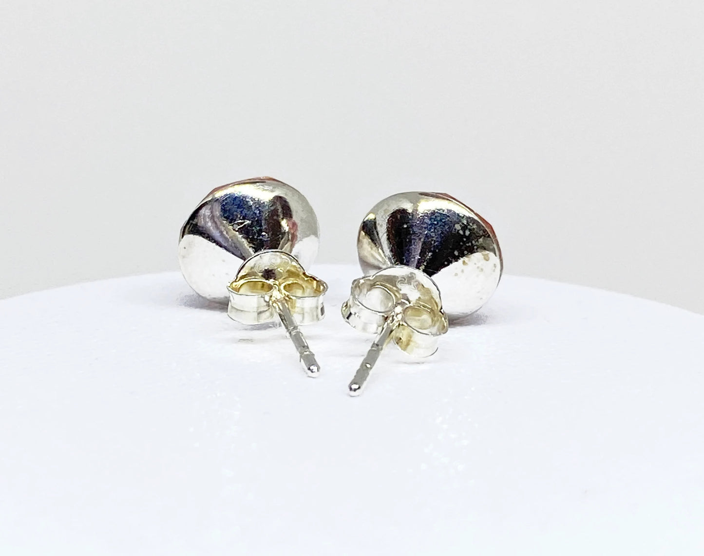 8mm Swarovski Crystal Stud Earrings in Light Rose, set in Sterling Silver