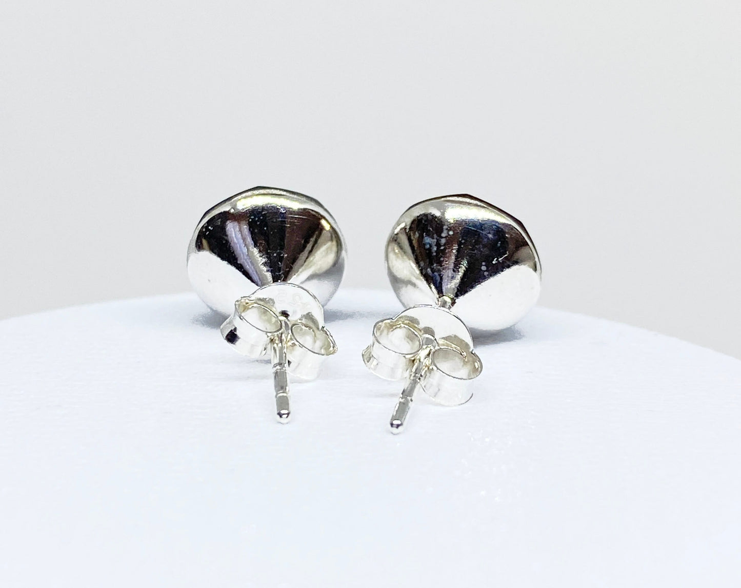 8mm Swarovski Crystal Stud Earrings in Crystal Rainbow Dark, set in Sterling Silver