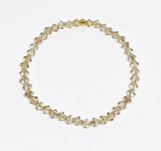 Swarovski Crystal Stretch Solid Accent Bracelet in Golden Shadow