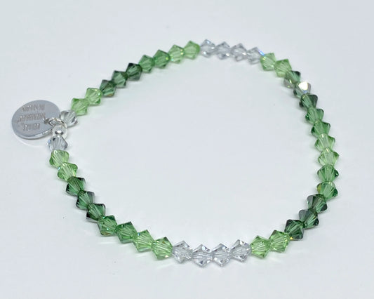 Swarovski Crystal Charity Beaded Bracelet for Mental Health Awareness in Green Dream