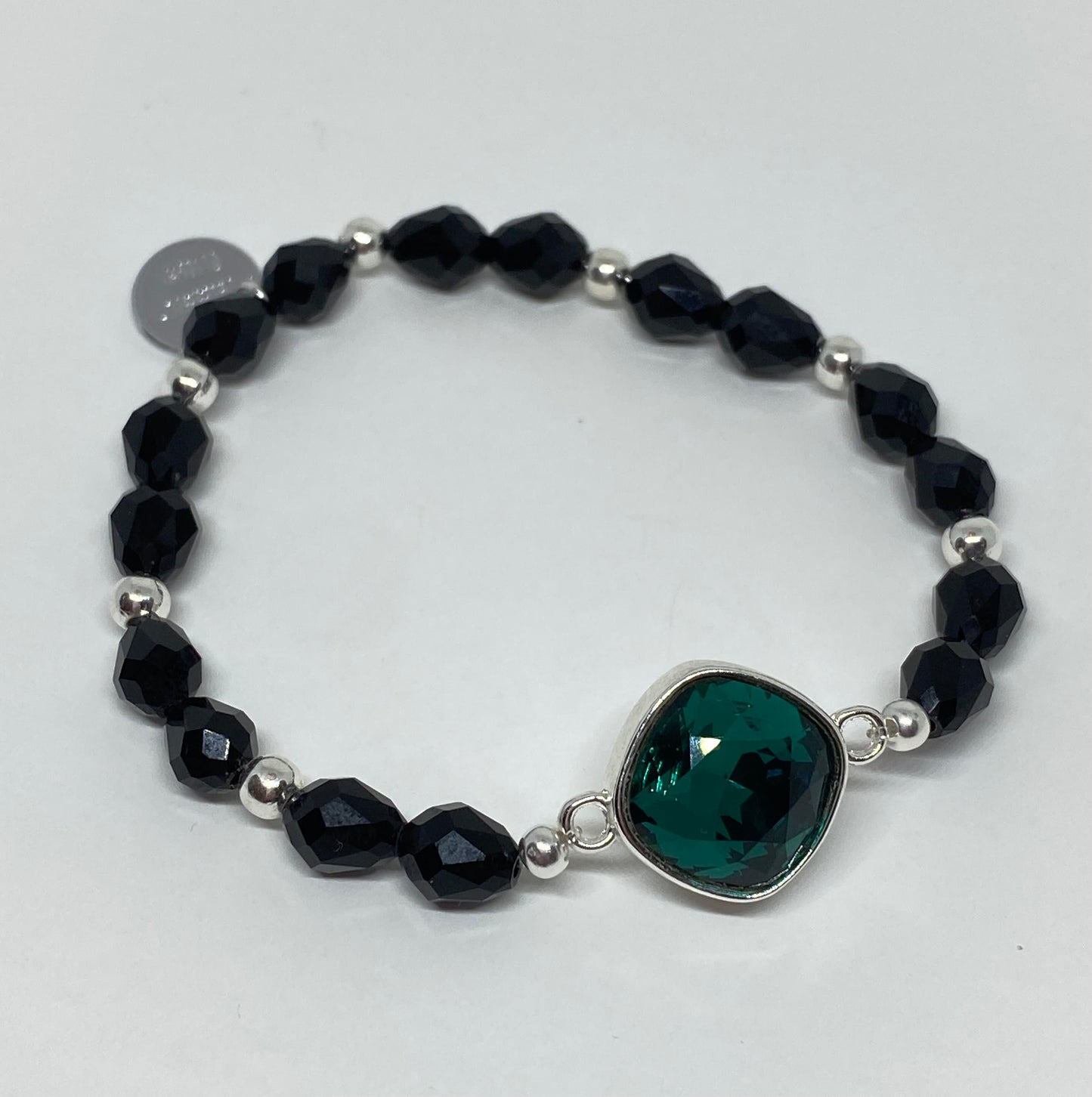 Swarovski Crystal 12mm Cushion Crystal Bracelet in Emerald