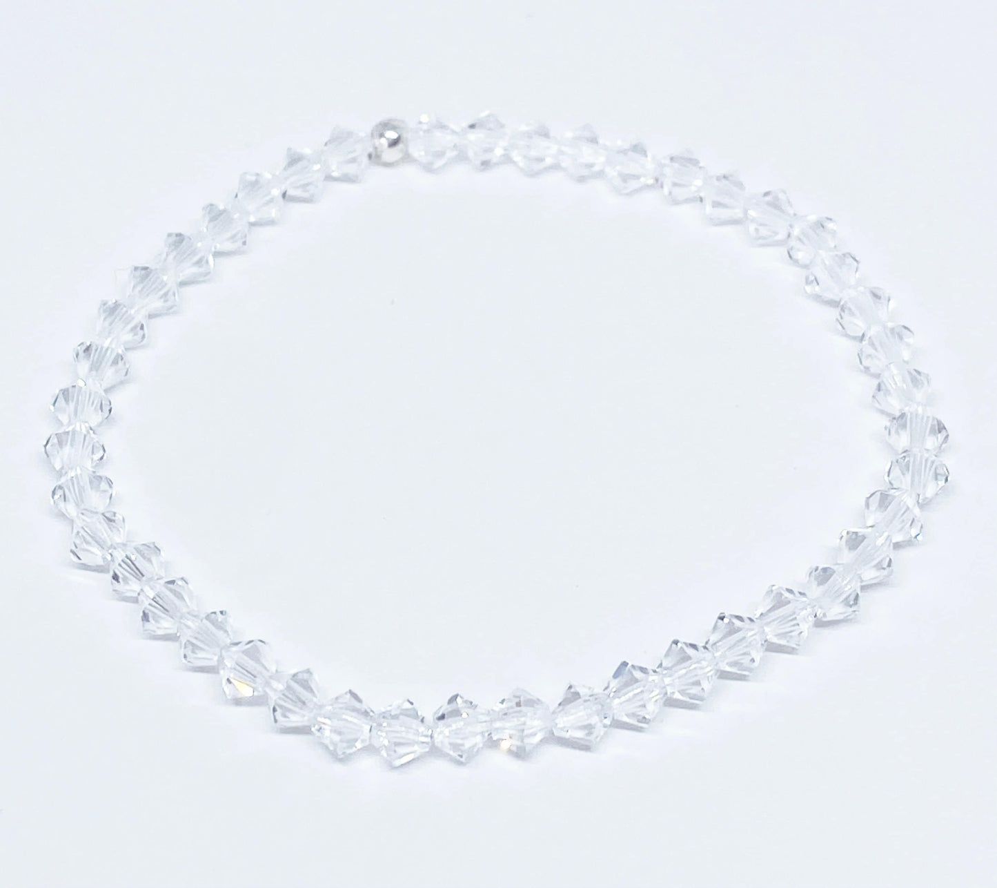 Swarovski Crystal Stretch Solid Accent Bracelet in Crystal Clear