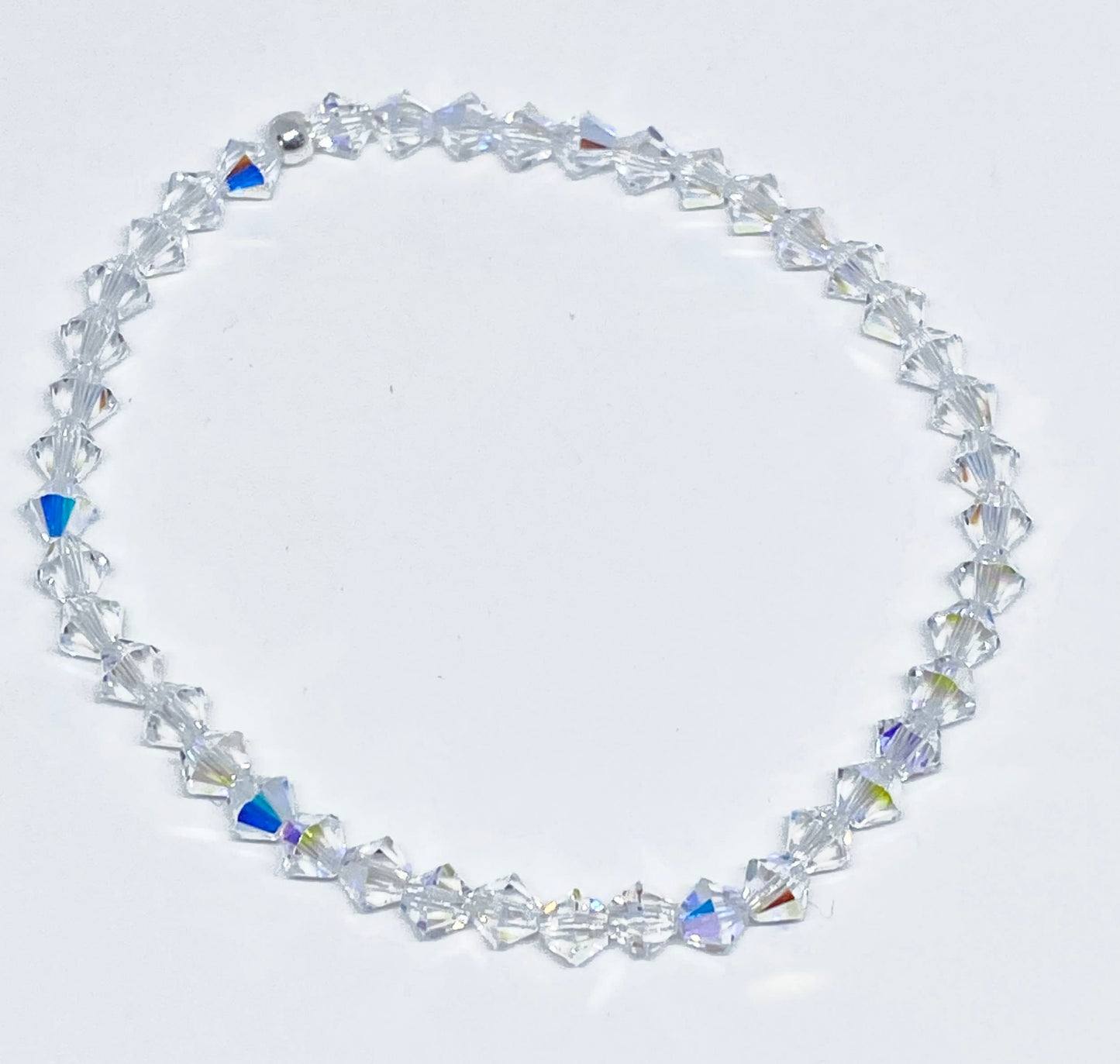 Swarovski Crystal Stretch Solid Accent Bracelet in Crystal AB