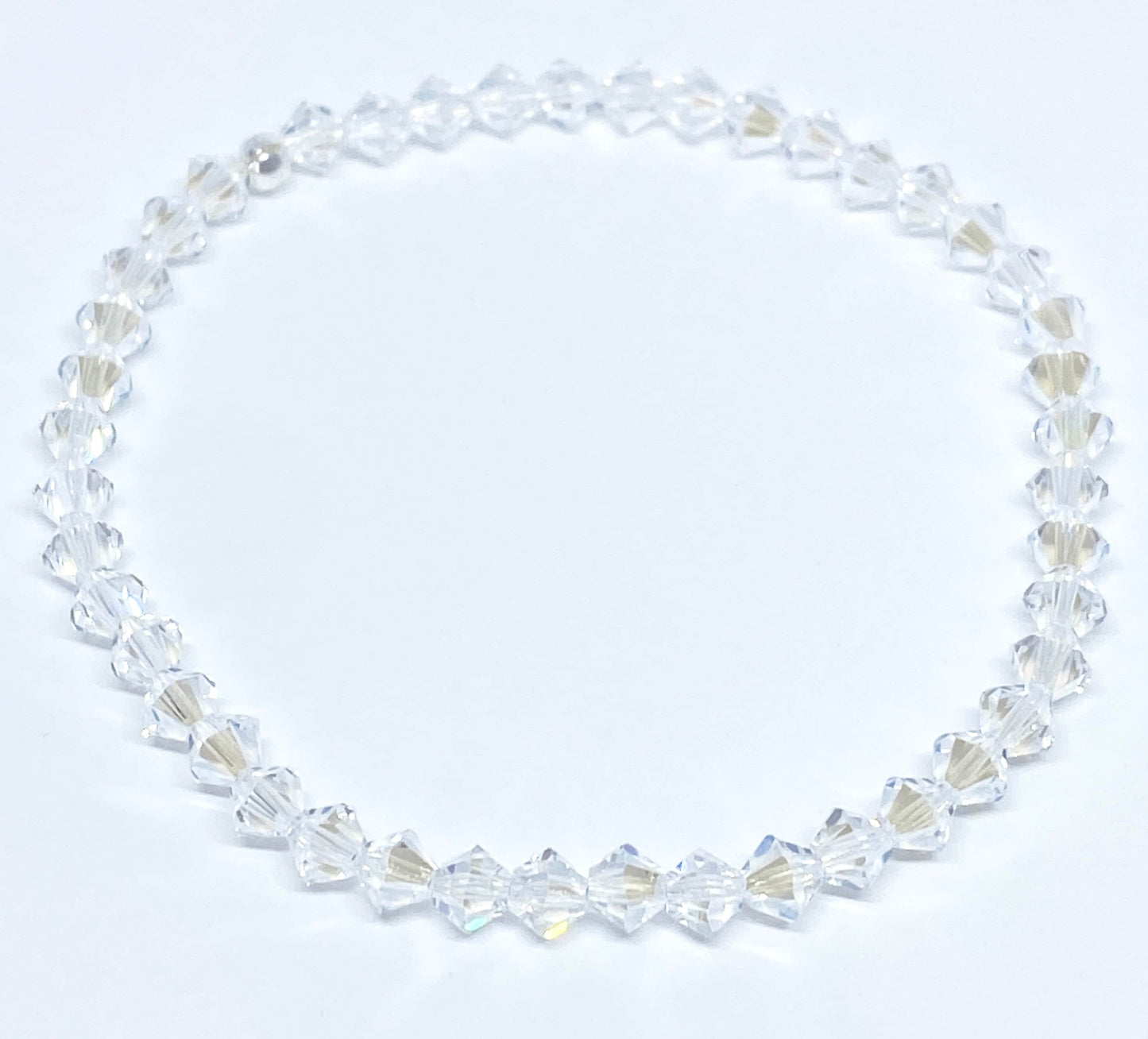 Swarovski Crystal Stretch Solid Accent Bracelet in Crystal Moonlight