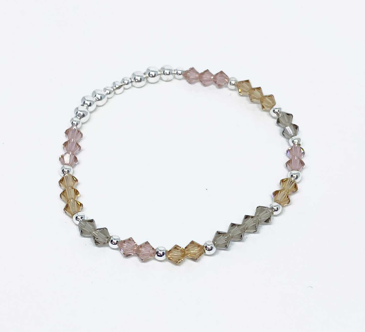 Swarovski Crystal Accent Bracelet in Vintage Rose - with Vintage Rose, Topaz and Greige Swarovski Crystals