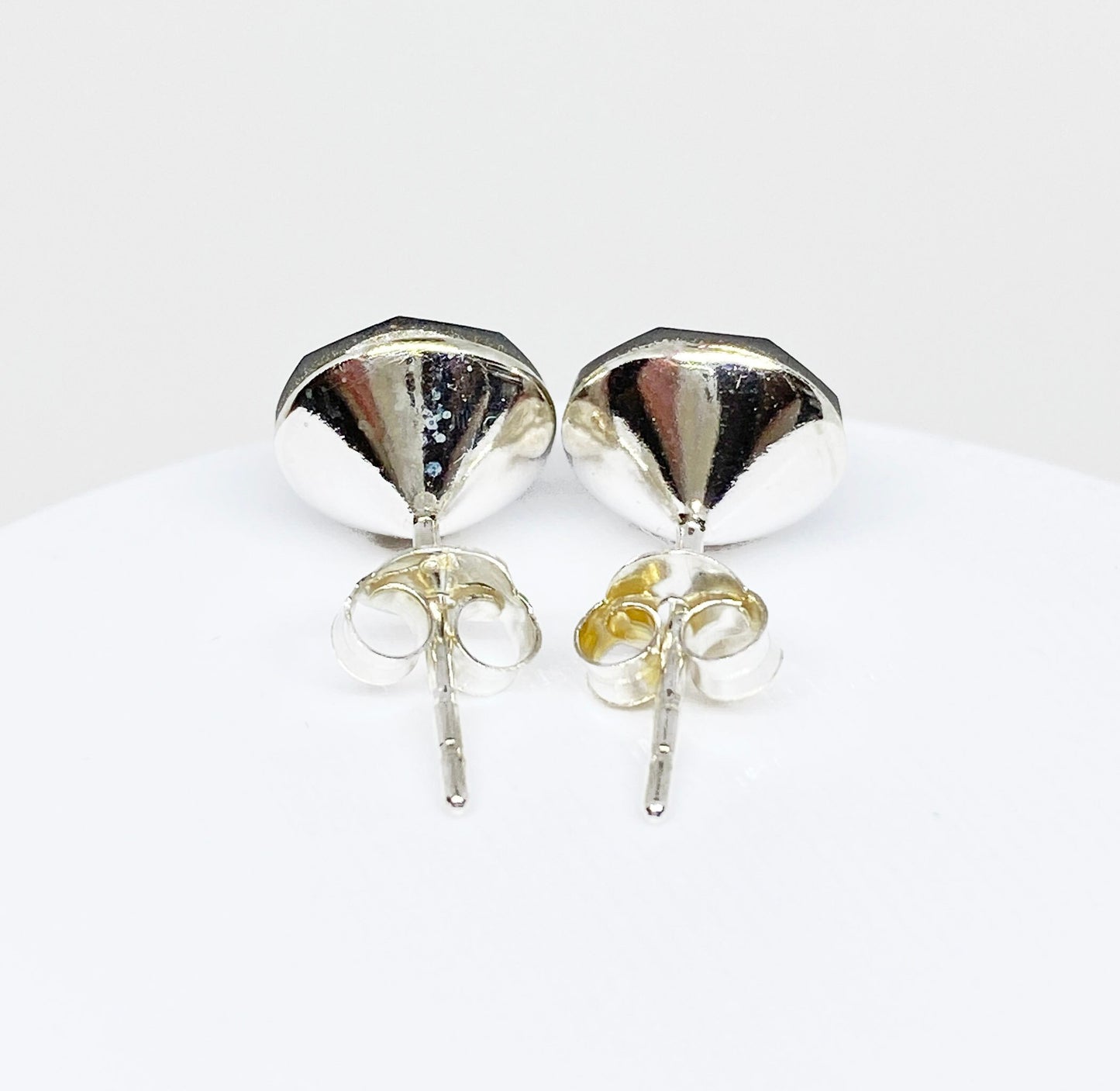 8mm Swarovski Crystal Stud Earrings in Crystal Silver Night, set in Sterling Silver